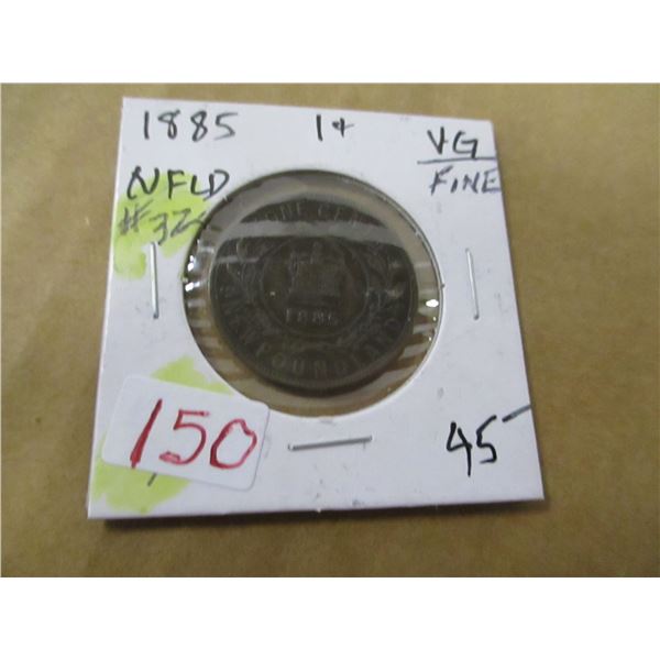 1885 NEWFOUNDLAND VICTORIAN LARGE PENNY