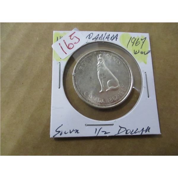 1967 CANADA WOLF SILVER HALF DOLLAR