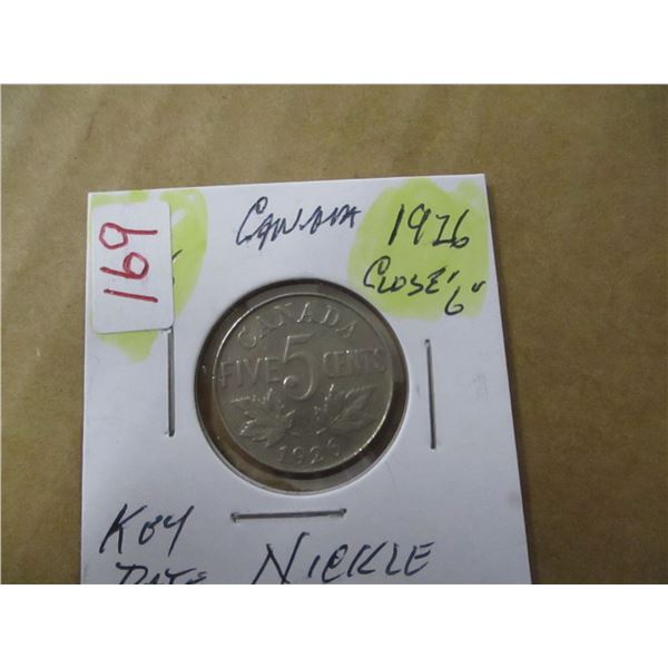 1926 (CLOSE C) KEY DATE CANADA NICKEL