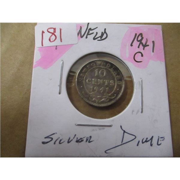 1941C/EF NEWFOUNDLAND SILVER DIME