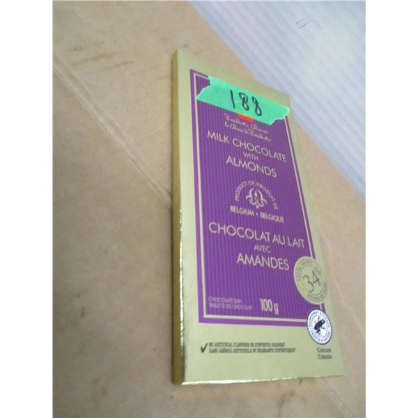 SHELF PULLS (AS IS):  MILK CHOCOLATE & ALMONDS BAR (100G)