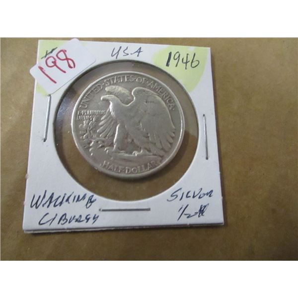 1946 USA WALKING LIBERTY SILVER HALF DOLLAR