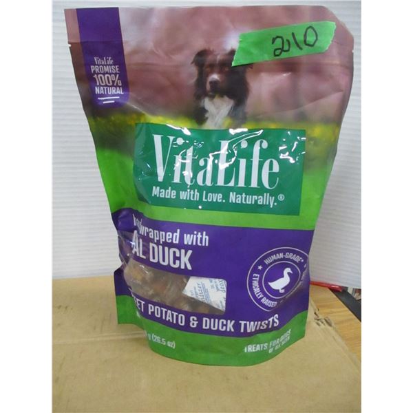 SHELF PULLS (AS IS):  VITALIFE SWEET POTATO & DUCK DOG TREATS - PACKAGE