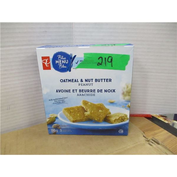 SHELF PULLS (AS IS):  OATMEAL & NUT BUTTER BARS (190G)