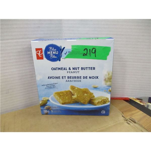 SHELF PULLS (AS IS):  OATMEAL & NUT BUTTER BARS (190G)