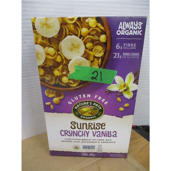 SHELF PULLS (AS IS):  SUNRISE VANILLA CEREAL (300G) - BOX