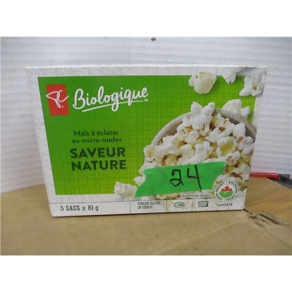 SHELF PULLS (AS IS):  MICROWAVE POPCORN (3 X 80 GRAM BAGS) - BOX