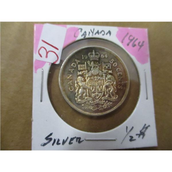 1964 CANADA SILVER HALF DOLLAR