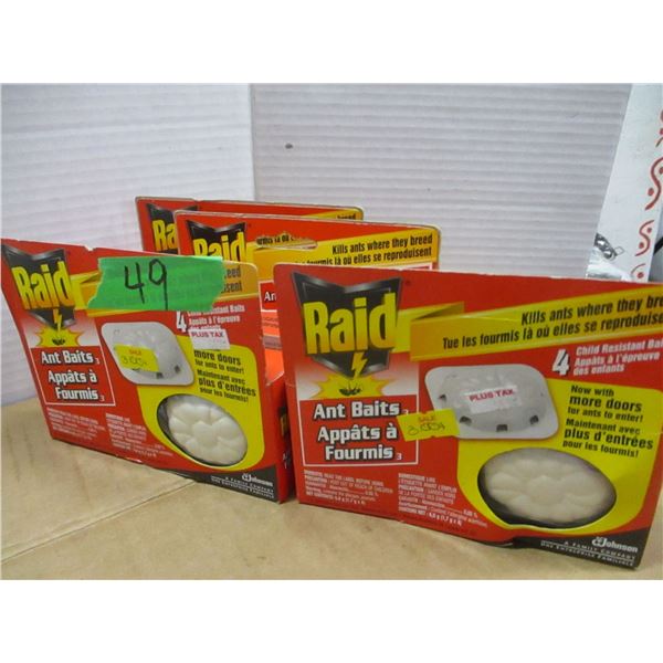 STORE CLOSE-OUT (AS IS):  4 PACKAGES ANT BAIT TRAPS (RED BOX)