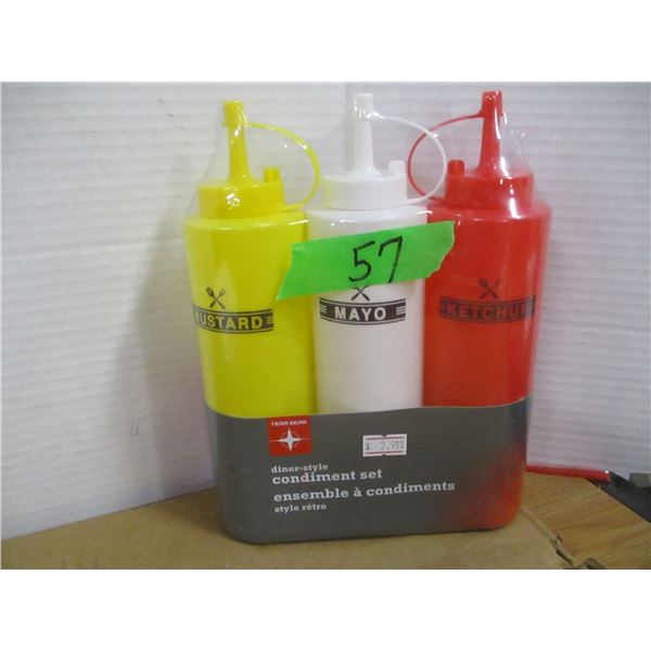 STORE CLOSE-OUT (AS IS):  3 PIECE CONDIMENT SET