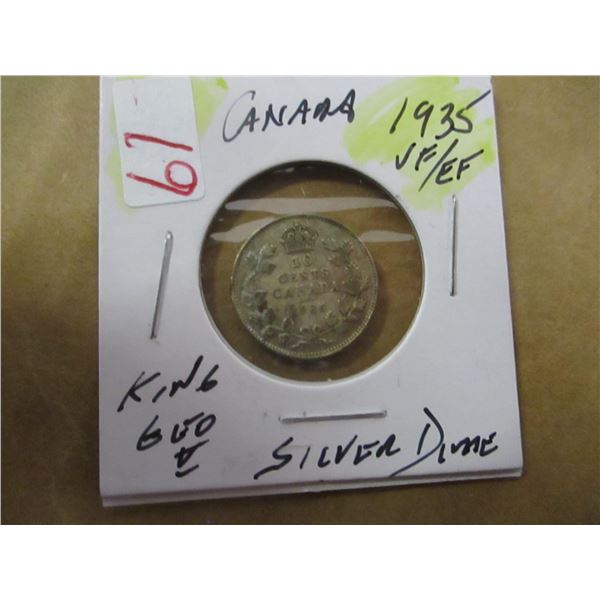 1935 VF/EF CANADA KING GEORGE V SILVER DIME