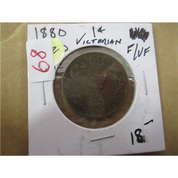 1880 F/VF NEWFOUNDLAND VICTORIAN LARGE PENNY