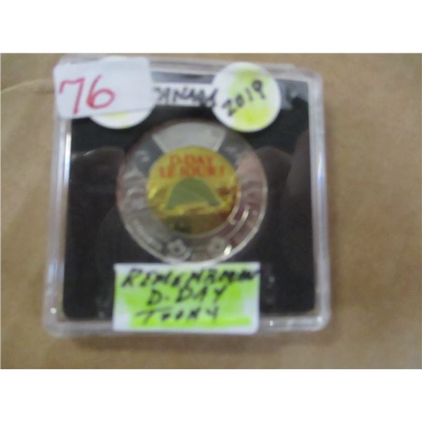 2019 CANADA REMEMBERANCE D-DAY COLORED TOONIE