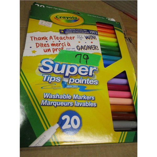 STORE CLOSE-OUT (AS IS):  PACKAGE C/W 20 CRAYOLA WASHABLE MARKERS