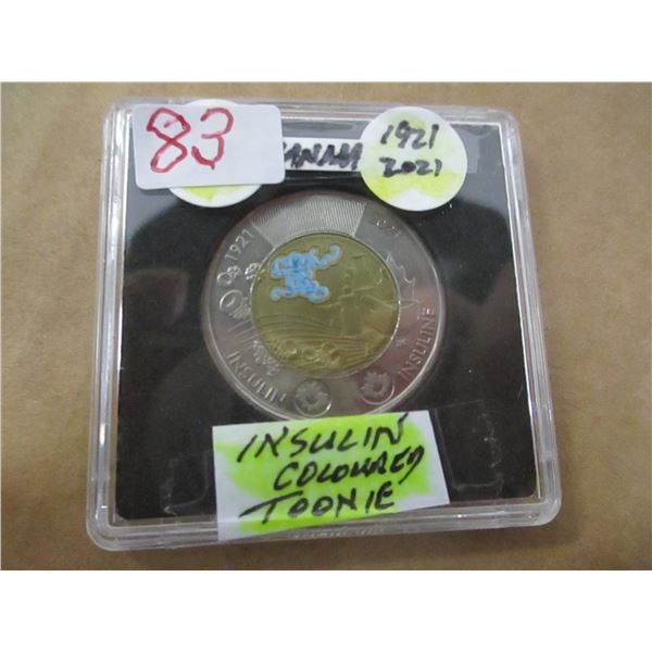 1921 - 2021 CANADA INSULIN COLORED TOONIE