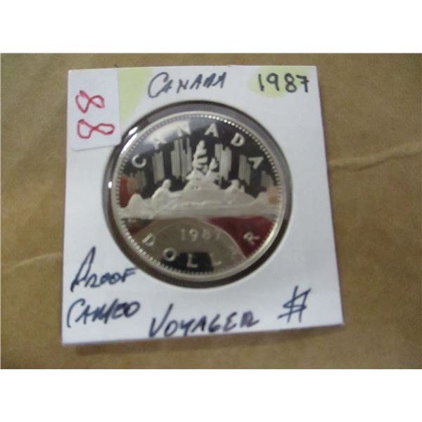 1987 PROOF CAMEO CANADA VOYAGER DOLLAR