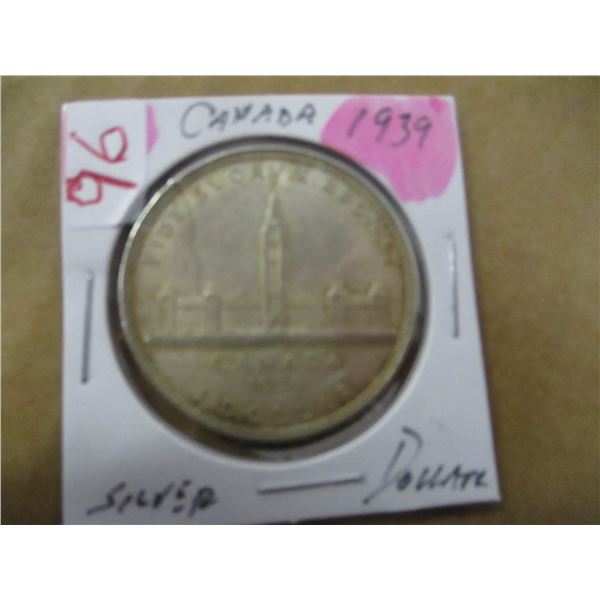 1939 CANADA KING GEORGE VI SILVER DOLLAR