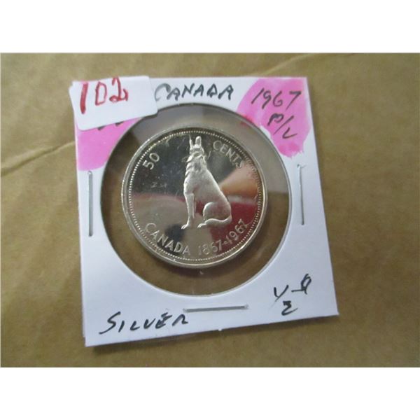 1967 P/L CANADA SILVER HALF DOLLAR