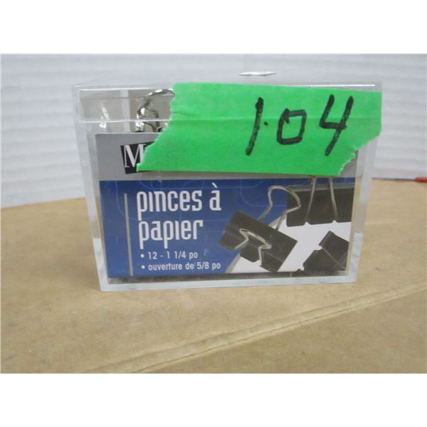 STORE CLOSE-OUT (AS IS):  PACKAGE OF 12 X 1 1/4" CLIPS