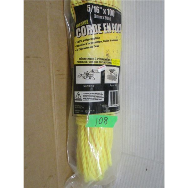 STORE CLOSE-OUT (AS IS):  5/16" X 100' POLY ROPE