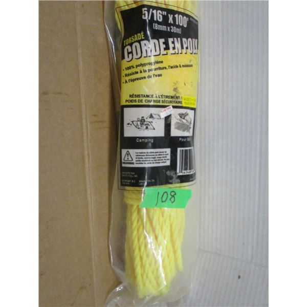 STORE CLOSE-OUT (AS IS):  5/16" X 100' POLY ROPE