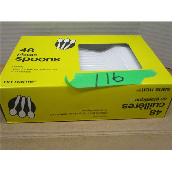 STORE CLOSE-OUT (AS IS):  BOX C/W 48 PLASTIC SPOONS