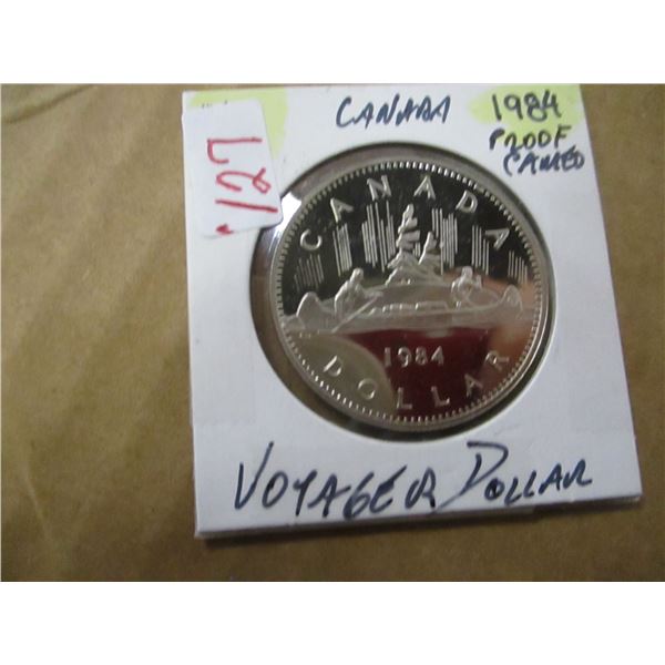 1984 PROOF CAMEO CANADA VOYAGER DOLLAR