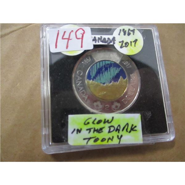 1867 - 2017 GLOW IN THE DARK CANADA TOONIE