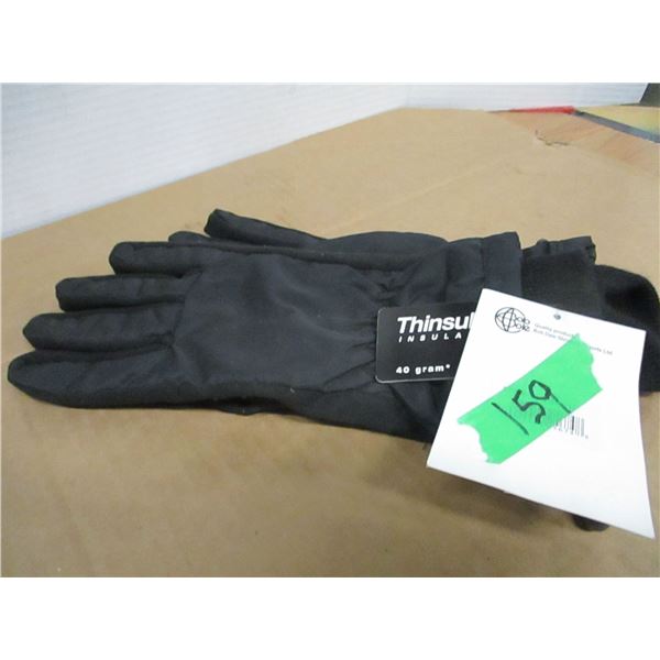 STORE CLOSE-OUT (AS IS):  BLACK THINSULATE GLOVES