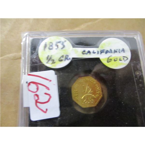1855 HALF GRAM CALIFORNIA USA LIBERTY GOLD