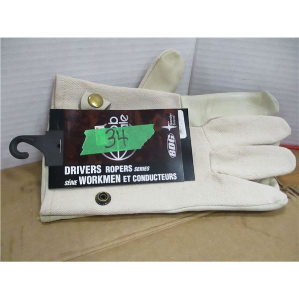 STORE CLOSE-OUT (AS IS):  DRIVERS ROPER LEATHER GLOVES (SIZE LARGE)