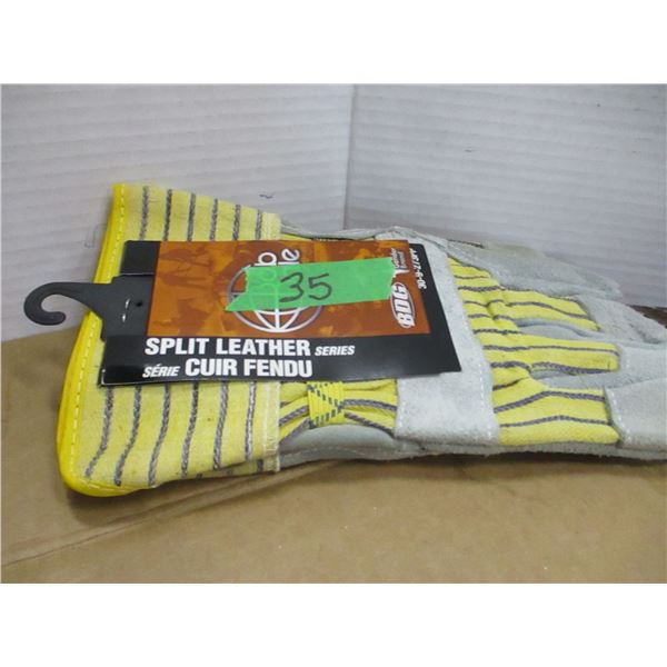 STORE CLOSE-OUT (AS IS):  SPLIT LEATHER GLOVE (SIZE LARGE) (STOCK 273PP)