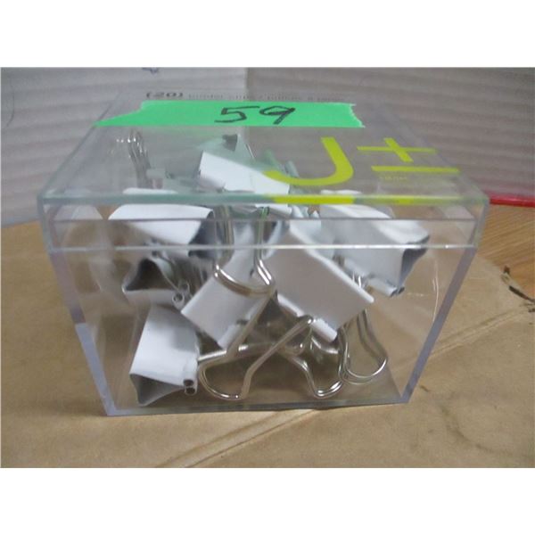 STORE CLOSE-OUT (AS IS):  PACKAGE OF 20 WHITE BINDER CLIPS