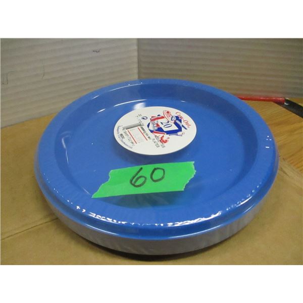 STORE CLOSE-OUT (AS IS):  BLUE 7" PLASTIC PLATES (20) - BUNDLE