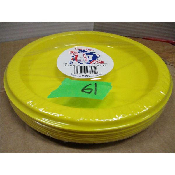 STORE CLOSE-OUT (AS IS):  RED 7" PLASTIC PLATES (20) - BUNDLE