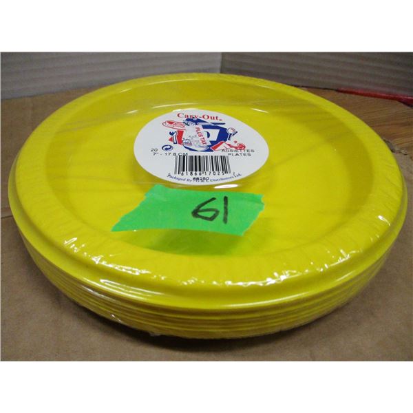 STORE CLOSE-OUT (AS IS):  RED 7" PLASTIC PLATES (20) - BUNDLE