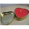 Image 2 : SHELF PULLS (AS IS):  CANDLE IN HEART SHAPED TIN