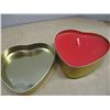Image 2 : SHELF PULLS (AS IS):  CANDLE IN HEART SHAPED TIN