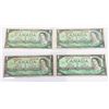 Image 1 : #24 LOT OF 4 CANADA $1 ONE DOLLAR BILLS 1967 NOTE