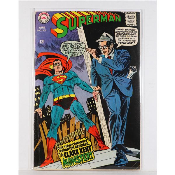 #595 DC DETECTIVE COMICS SUPERMAN #209 1968