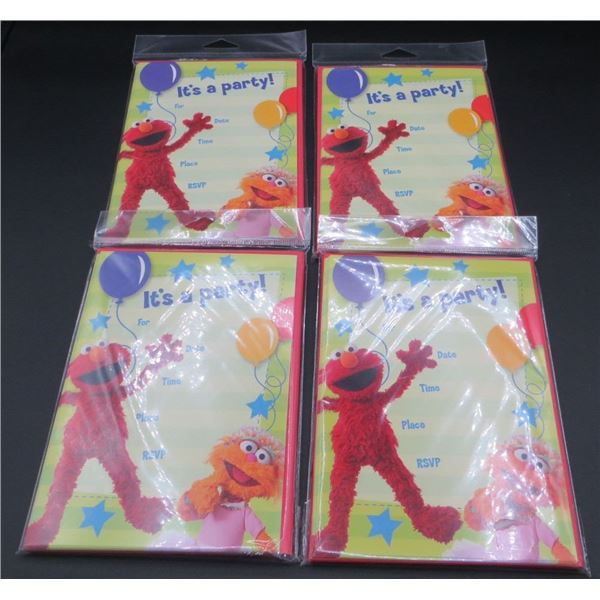 New Elmo "It's A Party" Invitations With Envelopes 4 packs of 10