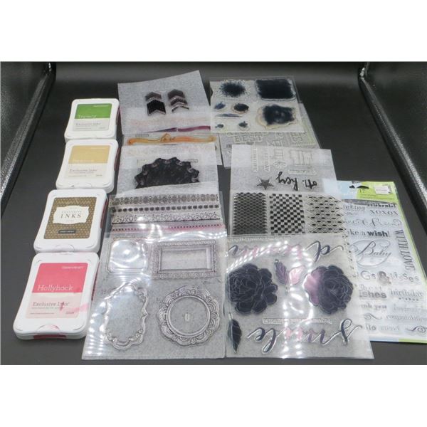 Lot Of Various Crafting Stamps & Ink Pads