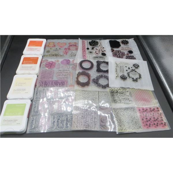 Lot Of Various Crafting Stamps & Ink Pads