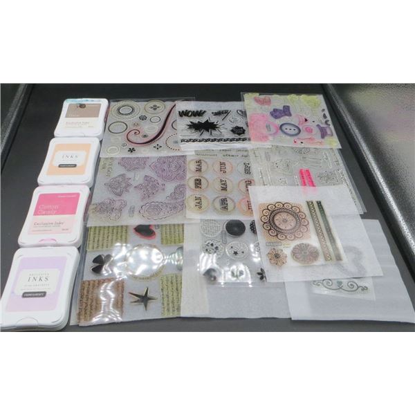 Lot Of Various Crafting Stamps & Ink Pads