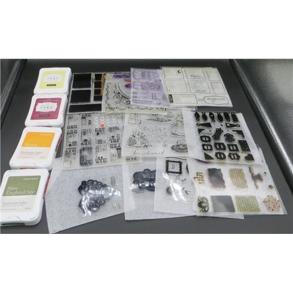Lot Of Various Crafting Stamps & Ink Pads