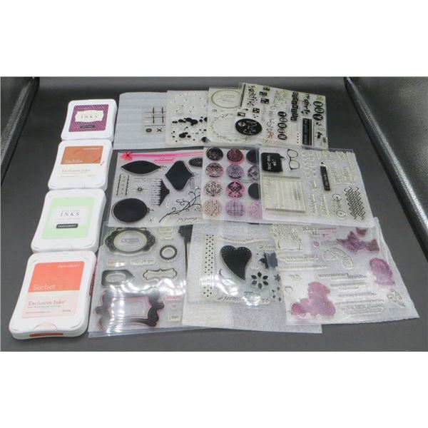 Lot Of Various Crafting Stamps & Ink Pads
