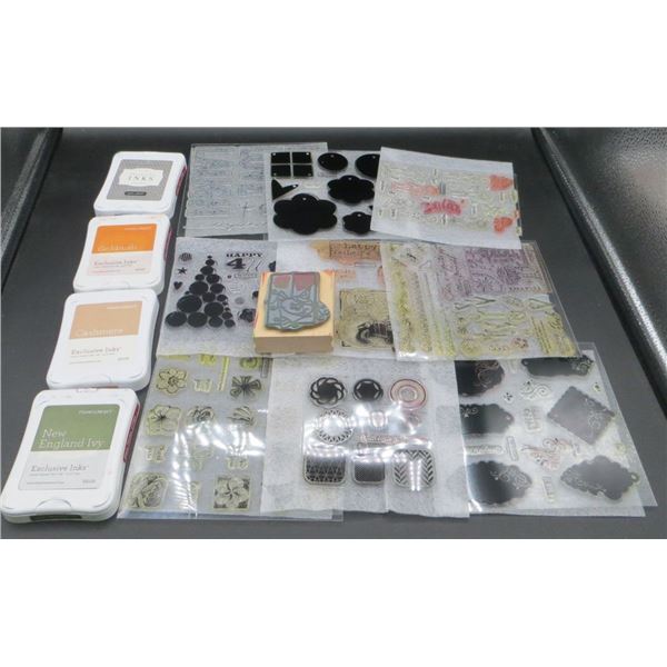 Lot Of Various Crafting Stamps & Ink Pads