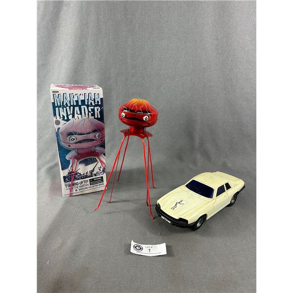 Schylling Collector Series -  Martian Invader Tin Wind-Up Toy In Original Box & 1978 "The Saints" Co