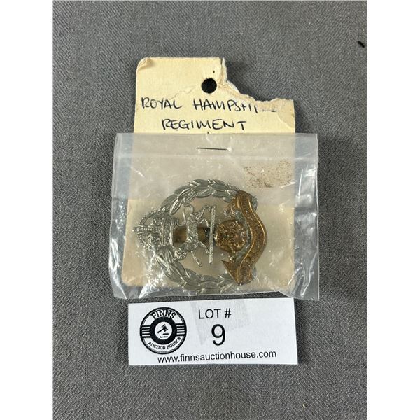 Vintage Bi- Metal Royal Hampshire Regiment Cap Badge