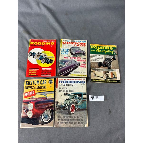 5 Vintage Mini Hot Rod Magazines 1960s